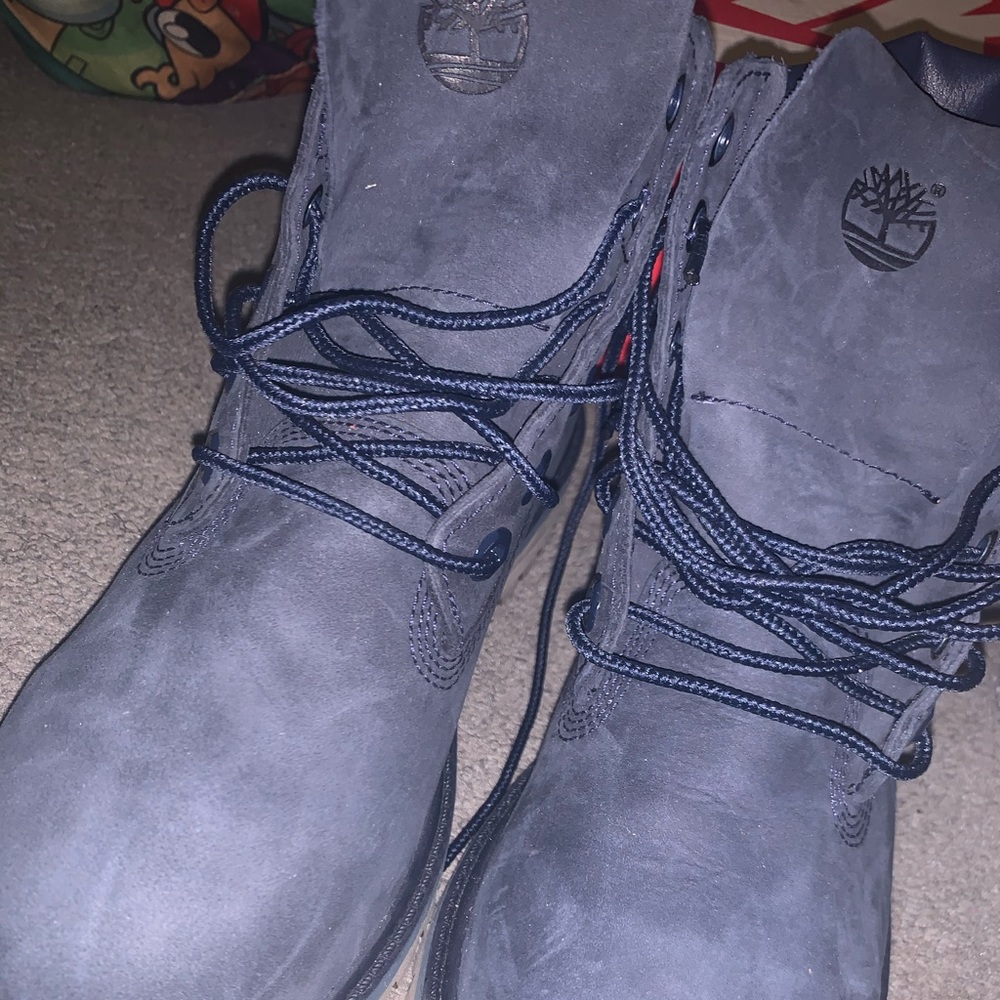 Navy blue timberland boots